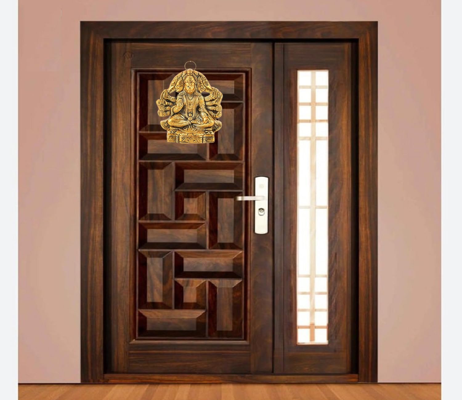 Kitlyn Metal Panchmukhi Hanuman Ji Murti / 5 Mukhi Hanuman Avatar/Panchmukhi Hanuman Ji Wall Hanging Door Entrance 5 Inches